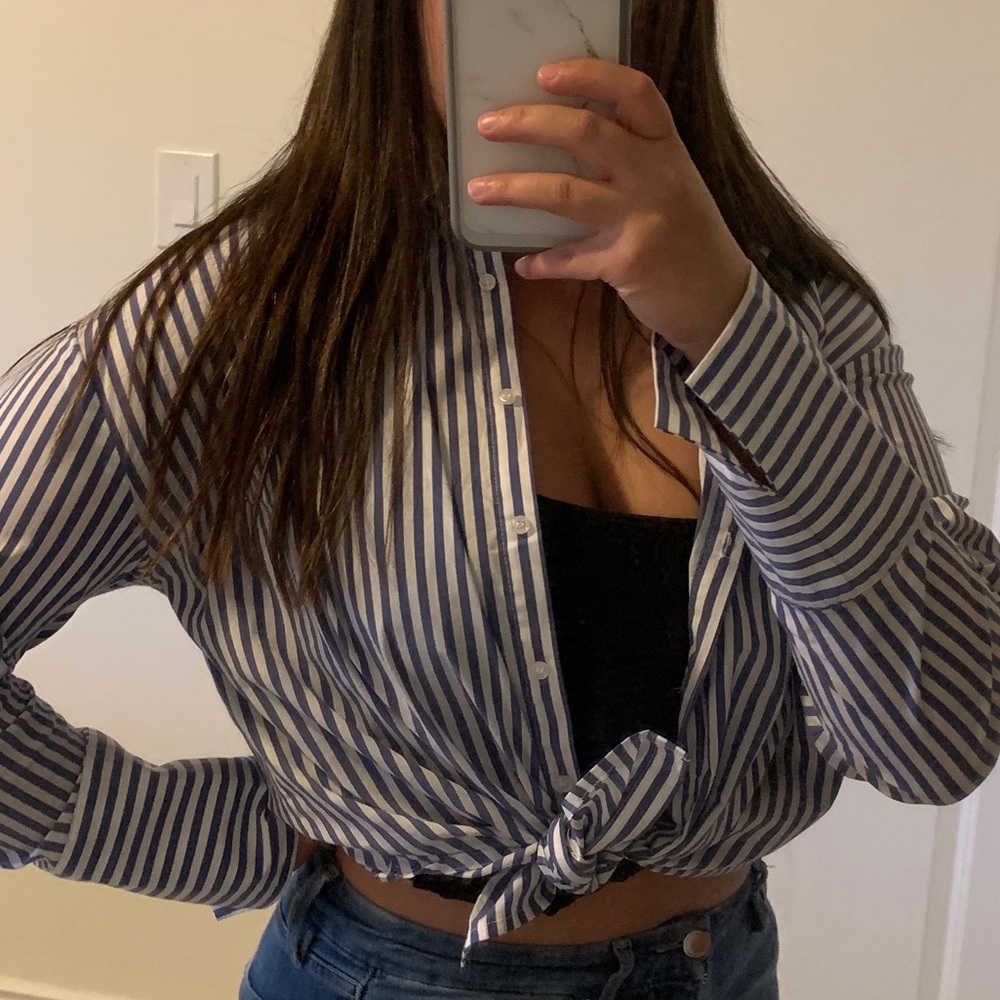 Mango Basics - Striped Shirt - USA Size M